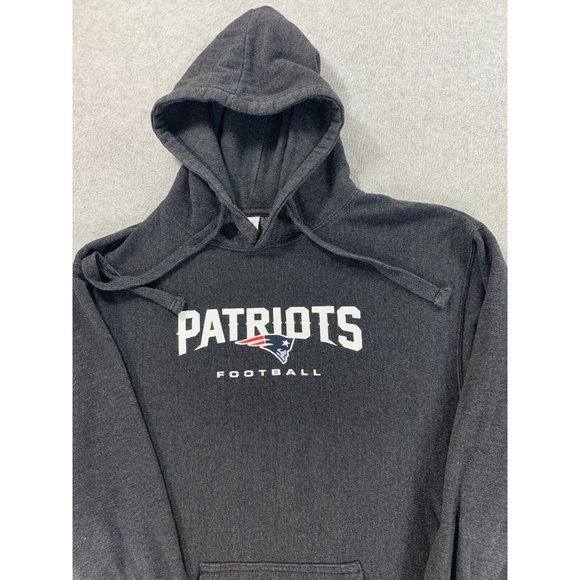 New England Patriots Cotton Blend Football Hoodie Sweatshirt (Men's Medium) Gray - Picture 2 of 12
